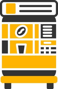 Automatic Coffee Vending Machine Glyph Two Color vector