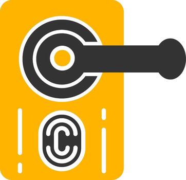 Secure Smart Lock Glyph Two Color vector