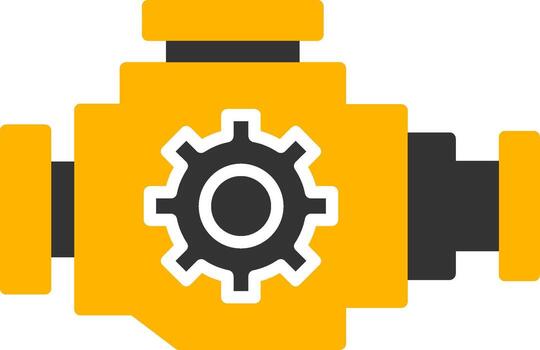 Automobile Car Engine Glyph Two Color vector