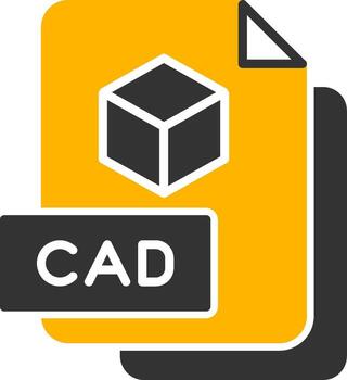 CAD Design File Glyph Two Color vector