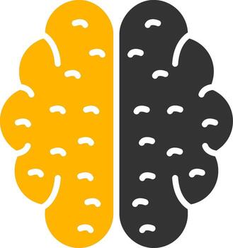 humano cerebro cognitivo función glifo dos color vector