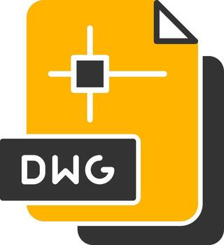 AutoCAD DWG File Glyph Two Color vector