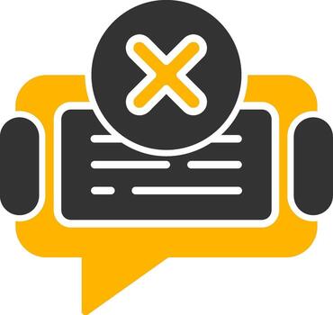 Delete Chat Message Glyph Two Color vector