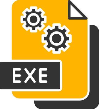 Executable EXE File Glyph Two Color vector