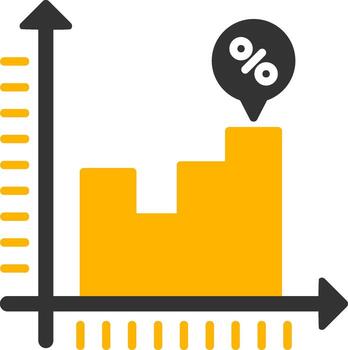 porcentaje valor gráfico glifo dos color vector
