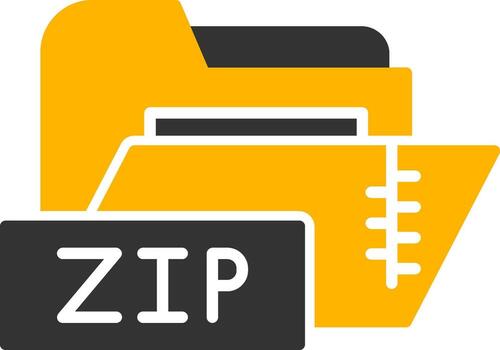 comprimido Código Postal carpeta glifo dos color vector