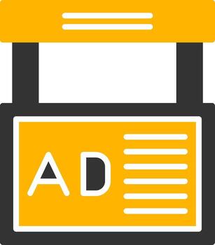 Standing Display Ad Glyph Two Color vector
