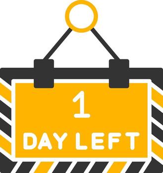 Countdown Timer Display Glyph Two Color vector