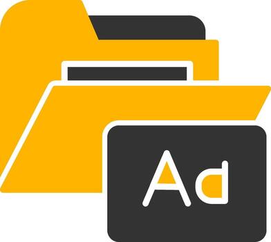 Custom Folder Font Glyph Two Color vector