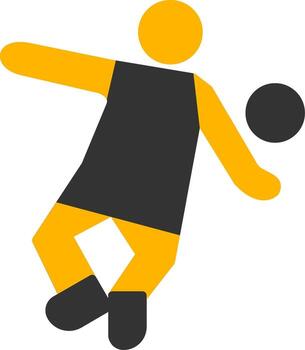 Dynamic Handball Movement Glyph Two Color vector