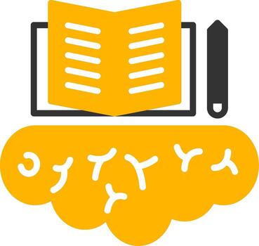 Active Daily Learning Glyph Two Color vector