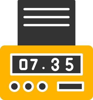 Digital Taxi Meter Glyph Two Color vector