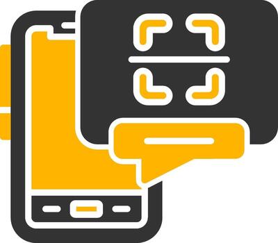 QR Code Mobile Scanner Glyph Two Color vector