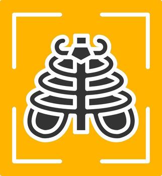 Bones X Ray Scan Glyph Two Color vector