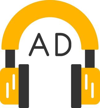 Audio Description Feature Glyph Two Color vector
