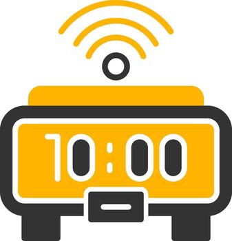 Digital Wall Clock Glyph Two Color vector
