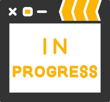 trabajo en Progreso actualizar glifo dos color vector