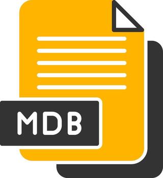 Access MDB File Glyph Two Color vector