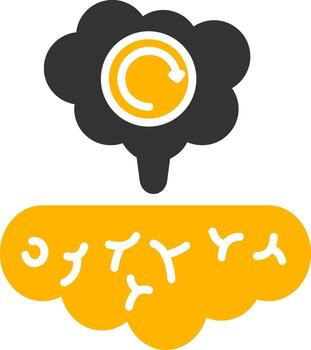 Brain Loading Symbol Glyph Two Color vector