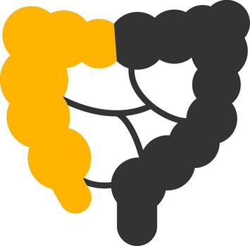 Large Intestine Function Glyph Two Color vector