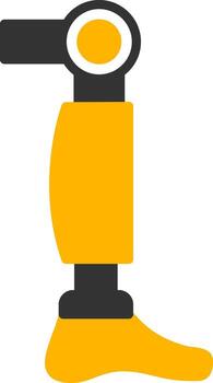 Robotic Bionic Leg Glyph Two Color vector