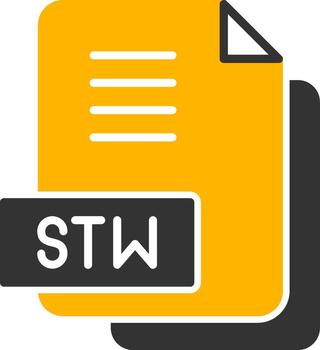 OpenOffice STW File Glyph Two Color vector