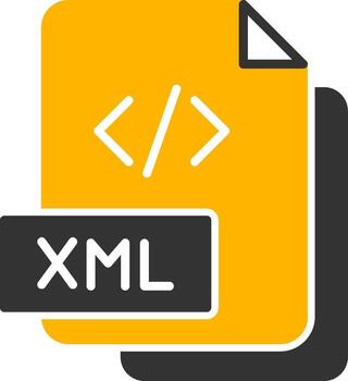 xml datos archivo glifo dos color vector