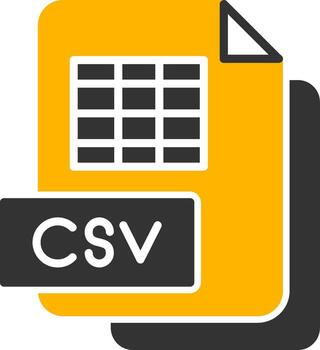 CSV Data Sheet Glyph Two Color vector