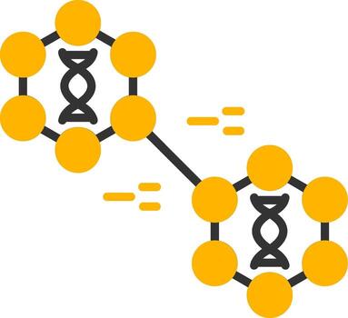 molecular estructura modelo glifo dos color vector