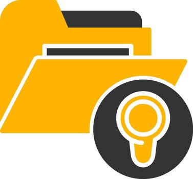 ubicación datos carpeta glifo dos color vector