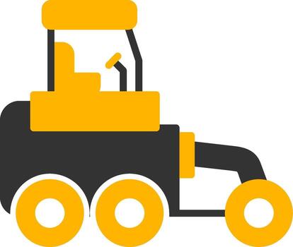 Road Grader Leveling Vehicle Glyph Two Color vector