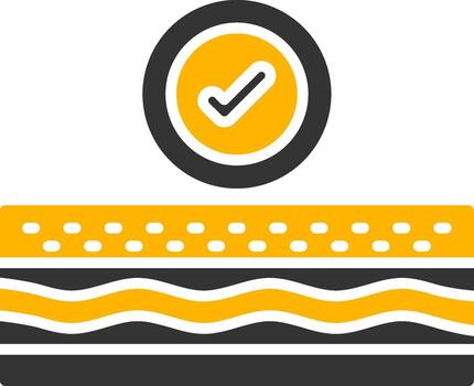 Memory Foam Mattress Glyph Two Color vector