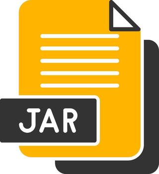 Java tarro archivo glifo dos color vector