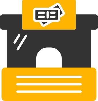 Ticket Box Counter Glyph Two Color vector