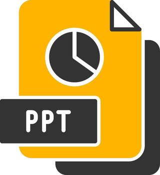 PowerPoint PPT File Glyph Two Color vector