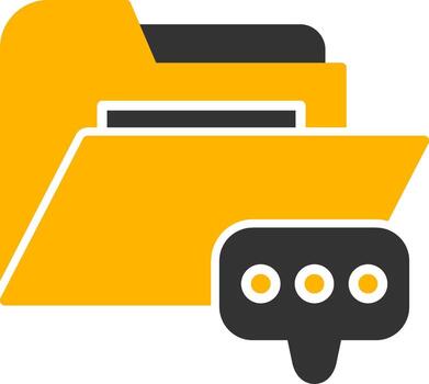 mensaje bandeja de entrada carpeta glifo dos color vector