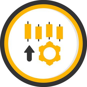 System Configuration Settings Glyph Two Color Circle vector