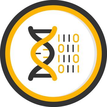 Genetic Code Structure Glyph Two Color Circle vector