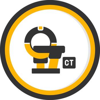 Connecticut escanear máquina glifo dos color circulo vector