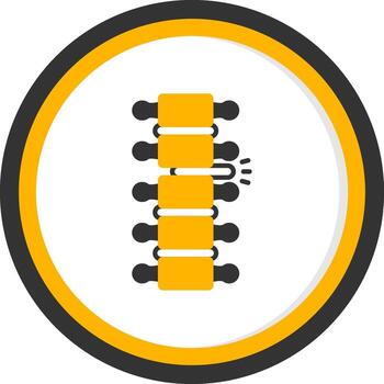 Spinal Bone Column Glyph Two Color Circle vector