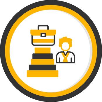 Defined Career Path Glyph Two Color Circle vector