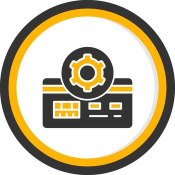 Credit Card Configuration Settings Glyph Two Color Circle vector