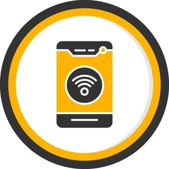 inalámbrico Wifi conexión glifo dos color circulo vector