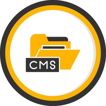 CMS Project Folder Glyph Two Color Circle vector
