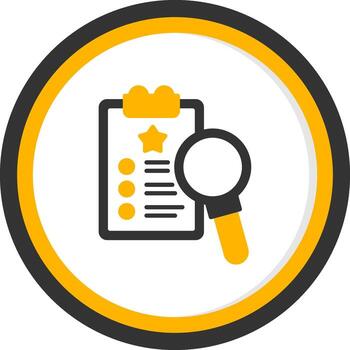 Quality Control Checklist Guide Glyph Two Color Circle vector