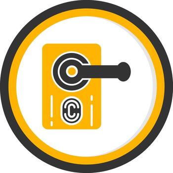 Secure Smart Lock Glyph Two Color Circle vector