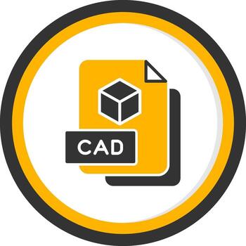 CAD Design File Glyph Two Color Circle vector