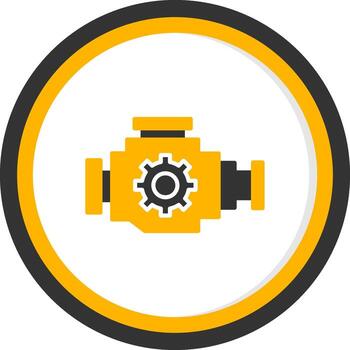 Automobile Car Engine Glyph Two Color Circle vector