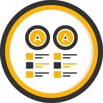 duplicar grafico elemento glifo dos color circulo vector