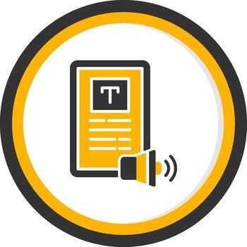 texto a habla dispositivo glifo dos color circulo vector